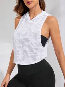 SHEIN Sport Studio Débardeur court de sport coupe-vent imprimé animal