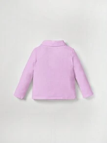 Cozy Pixies Baby Girl Solid High Neck Tee - Mauve Purple - View 2