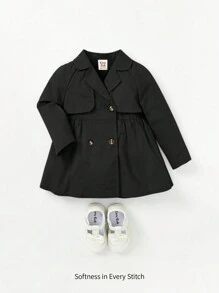 Cozy Pixies Áo khoác dài đôi ngực cho bé gái - màu đen - Xem 1