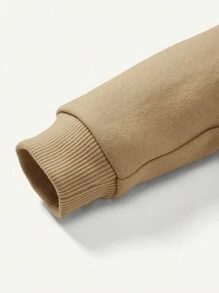Cozy Pixies Đứa bé gái Gấu 3D Trang trí Áo nỉ ấm áp - Màu Khaki - Xem 6