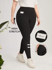 Mulvari Plus Letter Patched Leggings
