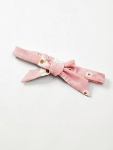 Cozy Pixies Baby Girl Floral Print Sweatshirt & Sweatpants & Headband Matching Set - Pink - View 10