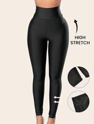 Slaydiva Leggings casual pentru exterior pentru femei, simplu, de bază