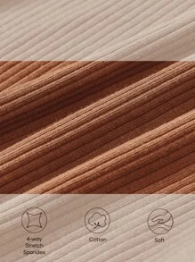 Cozy Pixies Baby Girl Mock Neck Tee & Houndstooth Print Suspender Skirt - Brown - View 3