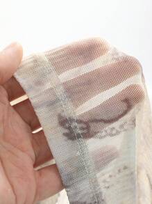 DAZY Women Tie-Dye Printed Side Drawstring Slim Fit Casual T-Shirt Sheer Long Sleeve Women Tops - Multicolor - View 9