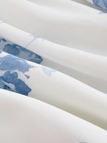 SHEIN MOD 大尺碼女士浪漫小花杯胸褶皺前綁帶中長款碎花約會裙 - 彩色 - 查看 4