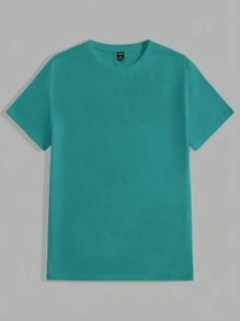 Manfinity VCAY Nam 3-Pack Mùa Hè Màu Trơn Cổ Tròn Dệt Kim Áo Thun Nữ Tay Ngắn - màu xanh lá - Xem 6