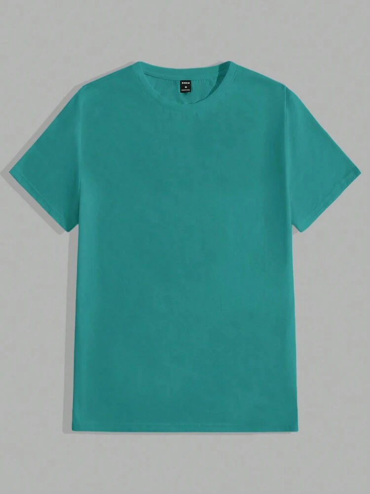 Men 3-Pack Summer Solid Color Round Neck Knitted Casual Short Sleeve T-Shirt