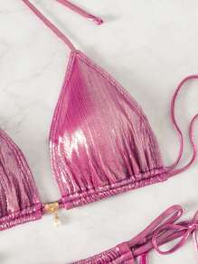 Swim SXY Women Fashionable Bikini Set Summer - Pink - View 3