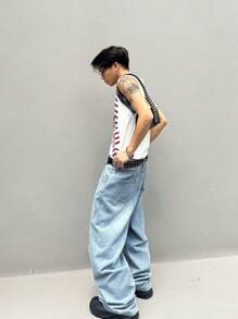 Manfinity EMRG 男士休閒寬鬆直筒牛仔褲