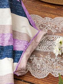 SHEIN LUNE 時尚休閒大碼V領條紋和印花T卹 - 彩色 - 查看 5