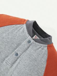 Baby Boy 2pcs Colorblock Raglan Sleeve Jumpsuit - Grey - View 5