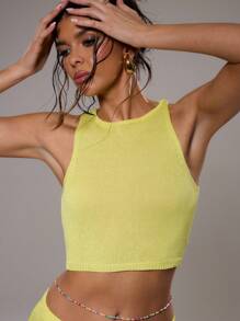 MUSERA 沙滩薄纱针织无袖上衣，适合海滩度假、夏季假期、伊比沙岛音乐节、复活节和春季穿着。 - 紫色 - 查看 3