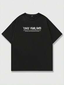 Manfinity EMRG Black Knitted Men Plus Size Round Neck Short Sleeve T-Shirt - Black - View 2