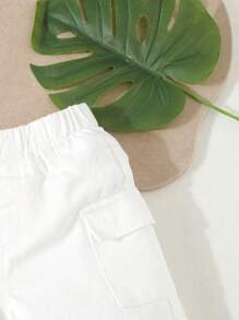 Souflis Souflis Quần short jean bỏ túi phong cách công sở giản dị và thoải mái cho bé trai - trắng - Xem 4