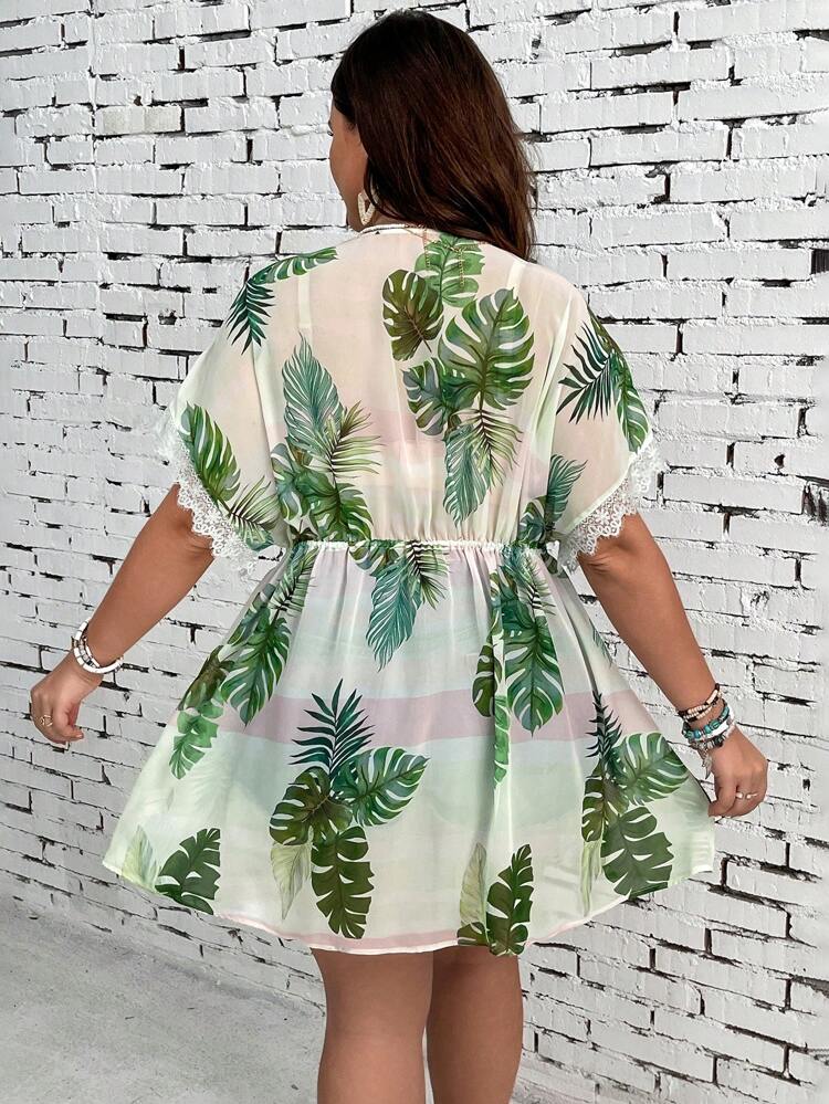 Plus Size Vacation Waist Belt Casual Shirt