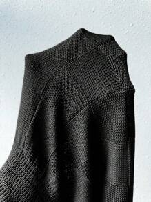 SHEIN Swim 夏季海灘女性純色無袖遮陽罩衫連衣裙 - 黑色 - 查看 6