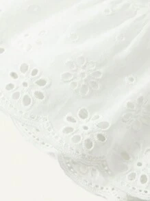 Cozy Pixies Baby Mädchen elegantes Spaghetti-Träger-Kleid mit Hohlsaum-Stickerei in uni