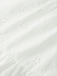 Cozy Pixies Baby Mädchen elegantes Spaghetti-Träger-Kleid mit Hohlsaum-Stickerei in uni