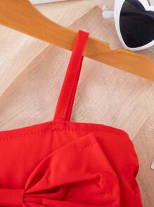 Baby Girl Street Hot Outfit For Summer - Red - View 4