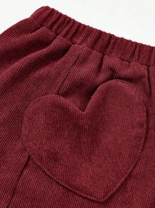 Cozy Pixies 女嬰正面鈕扣燈芯絨半身裙 - 酒紅色 - 查看 5