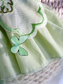 SHEIN Conjunto de ropa y accesorios para sesión de fotos para recién nacidos en estilo de mariposa verde, vestido de malla de niña - Verde - Ver 7