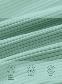 Cozy Pixies Baby Girl Letter Graphic Ribbed Knit Tee & Leggings - Mint Green - View 8