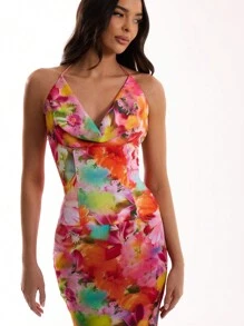 MUSERA Chiffon Floral Corset Maxi Dress Elegant Spring Summer Vacation Party - Multicolor - View 5