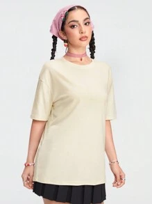 ROMWE Women Fashion Fruit Printed Drop Shoulder Oversize T-Shirt