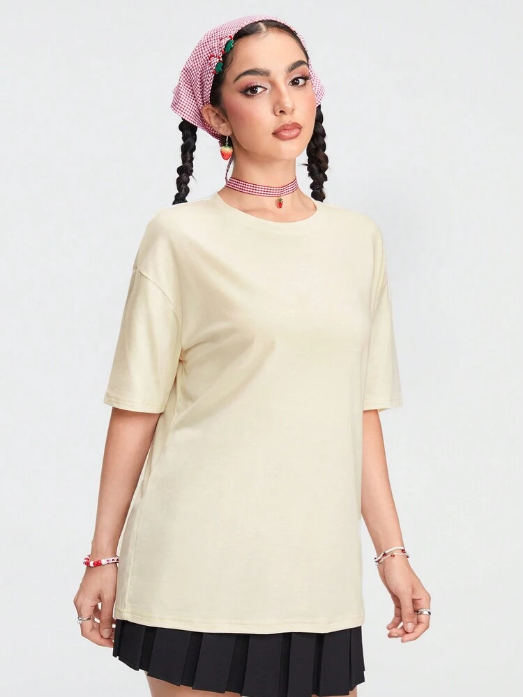 Women Fashion Fruit Printed Drop Shoulder Oversize T-Shirt