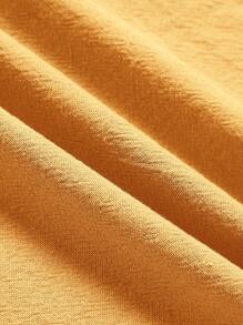 Cozy Pixies 嬰兒女孩帶裝飾補丁和口袋的背帶褲，休閒多功能褲 - 黃色 - 查看 7