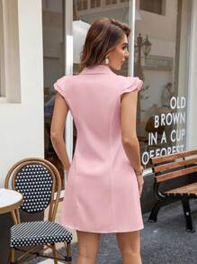 Aveloria Rosie Women's Double-Breasted Blazer With Versatile Hat-Shaped Sleeves And Skirt 