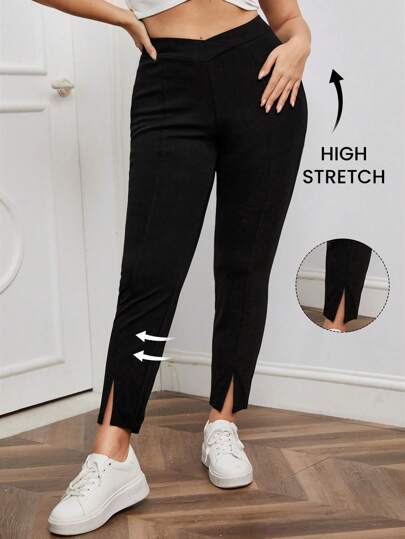 Legging fendu unicolore