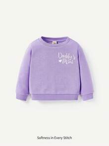 Cozy Pixies Đứa bé gái Đồ họa Chữ cái Lót nhiệt Áo nỉ - Màu Lilac Tím - Xem 1