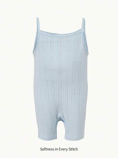 Baby Mädchen Einfarbiger Cami Strampler