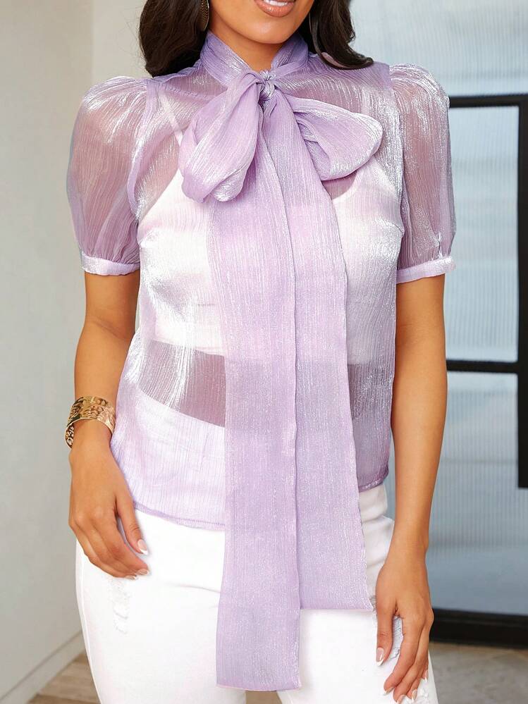 SHEIN Lady ملابس علوية للنساء ، ملابس علوية صيفية ، ملابس علوية إضافية ، ملابس علوية محصولات للنساء ، قمصان جرافيك ، ملابس أمريكية ، إكسسوارات صيفية طويلة للنساء ، ملابس المهرجان ، ملابس صيفية ، ملابس مهرجان الريف ، فساتين طويلة للنساء ، فستان استقبال الزفاف ، فساتين صيفية للنساء - الأرجواني - مشاهدة 6