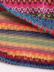 Sweetra 度假休闲拼色条纹美人鱼下摆挂脖无袖连衣裙长款女装 - 彩色 - 查看 5