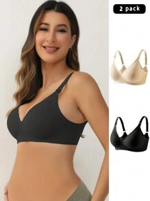 Set di 2 reggiseni per biancheria intima abbinata a tinta unita per donne in gravidanza