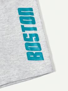 Cozy Pixies Baby Boy Letter Print Tank Top And Casual Shorts Set