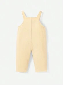 Cozy Pixies 男嬰1入組卡通圖案背帶連身褲和1入組素色背帶連身褲