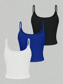 BamGleam Women Summer Split Button Cami Tank Top Set In Multiple Colors - Multicolor - View 2