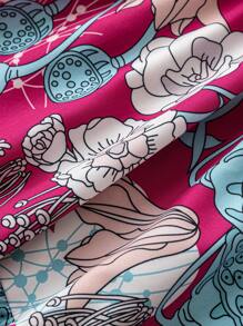SHEIN Unity Vestido casual de manga de farol de primavera para mujeres con estampado floral aleatorio - Rosa - Ver 4