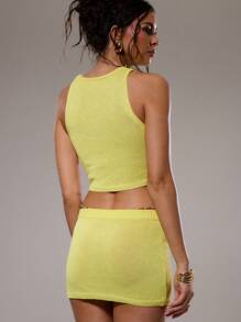 MUSERA 沙滩薄纱针织无袖上衣，适合海滩度假、夏季假期、伊比沙岛音乐节、复活节和春季穿着。 - 紫色 - 查看 2