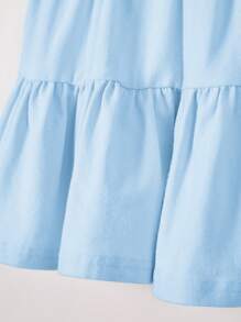 Cozy Pixies Conjunto de 2 piezas para niña bebé con vestido de tirantes con dobladillo con volantes multicapa - Azul - Ver 12