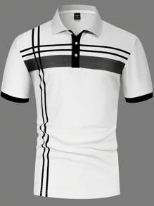 Manfinity Mode Camisa de polo para hombre con diseño clásico y elegante de línea