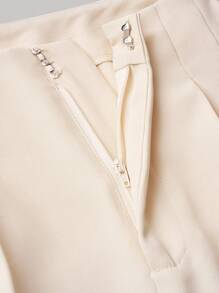 Chiquease Women Solid Color Suit Pants With Pockets And Pleats