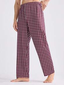 2入組格紋休閒日常家居長褲