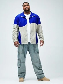 Manfinity VCAY Chaquetón holgado tejido de ocio de talla grande para hombre
