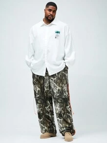 Manfinity VCAY Men Plus Size Woven Printed Casual Wide-Leg Pants - Multicolor - View 4