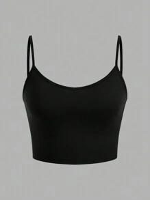 SHEIN EZwear 3 piezas Tops de tirantes casuales y cortos, ajuste ceñido, adecuados para el verano, mujeres